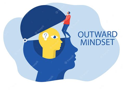 Premium Vector | Big head human think outward mindset concept flat ...