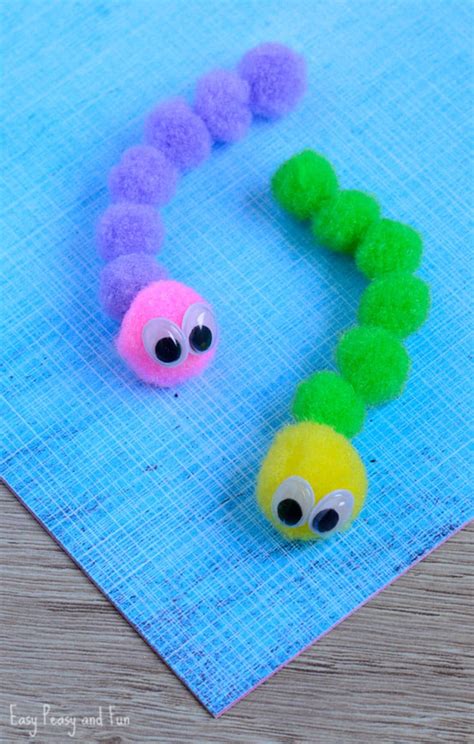 Pom Pom Caterpillar Craft - Easy Peasy and Fun