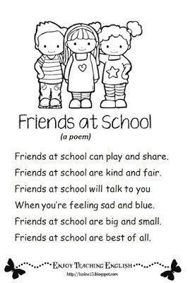 Kindergarten Poems, Preschool Poems, All About Me Preschool, Kids Poems ...