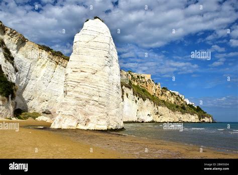 Rock formation by the coast in Vieste, Italy Stock Photo - Alamy