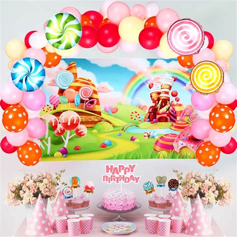 Details 74+ candy theme birthday decorations - vova.edu.vn