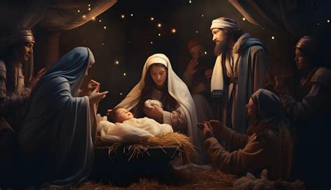 Premium AI Image | Scene of the birth of Jesus Christ Christmas ...