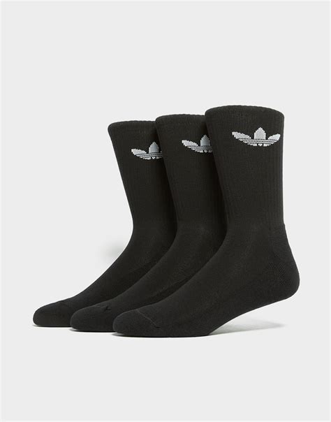 Black adidas Originals 3 Pack Crew Socks | JD Sports UK