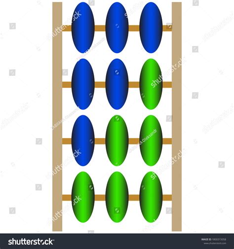 Abacus Multicolored Vector Drawing Isolated White Stock Vector (Royalty ...