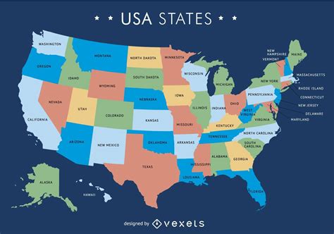 USA Map With States Vector Download