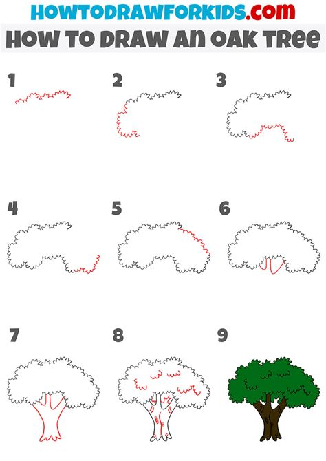 Simple Oak Tree Drawing