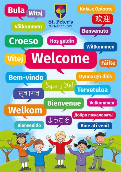 Multi-language Welcome Sign Portrait - Languages Sign for Schools