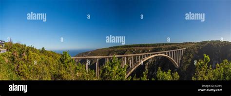 Panorama view of the 216 meters high Bloukrans River Bridge at the ...