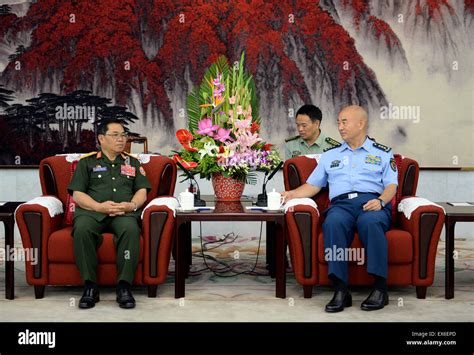 Beijing, China. 8th July, 2015. Xu Qiliang (R), vice chairman of China ...