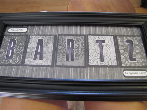 Sustainably Chic Designs: Name Frame Wedding Gift