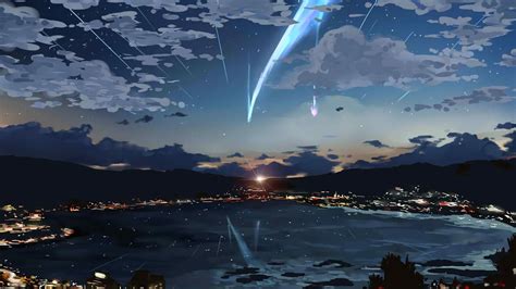 Your Name Anime Comet Scenery Art #18340 | 배경화면, 사진, 그림