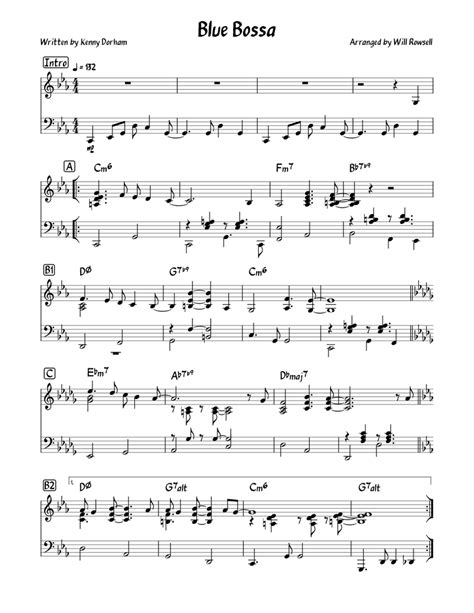 Blue Bossa Sheet music for Piano (Solo) | Musescore.com