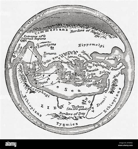 Map of the world according to Homer. From Cassell's Universal History ...