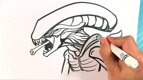 EASY How to Draw ALIEN XENOMORPH - YouTube