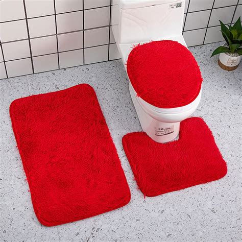 WSBDENLK Clearance Rugs Household Supplies Solid Color 3 Piece Bathroom ...