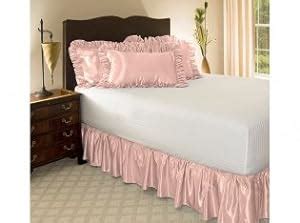 Amazon.com: Twin Pink Satin Ruffled Bed Skirt, 21" Drop: Artwork