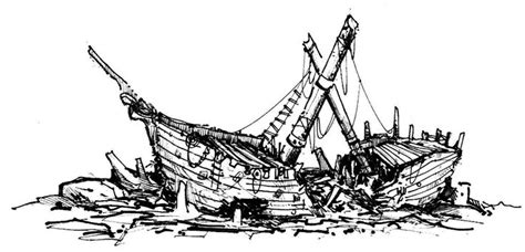 Image result for shipwreck drawing | sunken ships | Boat ... | Pirate ...