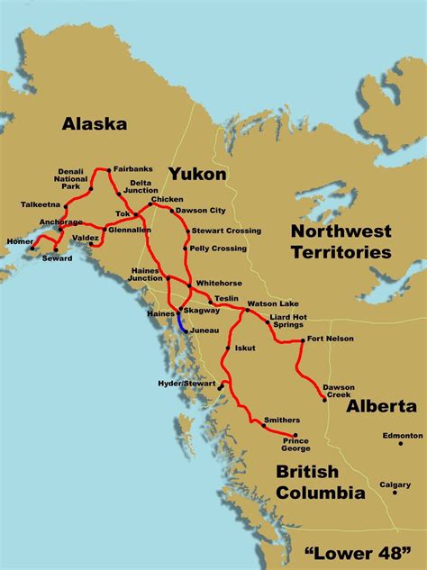 ALASKA 60 DAY Route Map | Road trip map, Alaska travel, Rv road trip