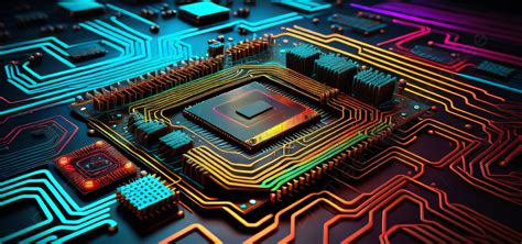 Abstract Technology Background Chip Circuit Cpu Motherboard Vector ...