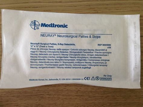 New MEDTRONIC Neuray Neurosurgical Patties and Strips 7mm x 7mm (X ...