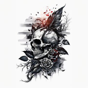 Skull With Bows Tattoos