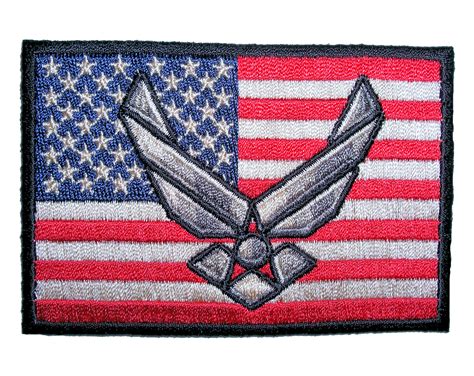 Patriotic American Flag With US Air-force Wings Logo Embroidered Patch ...