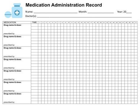 Printable Medication Administration Record