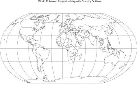 WorldRobinCountryLinesPrint | Blank world map, World map outline, World ...