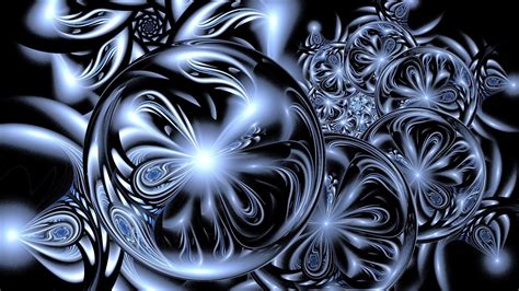 Abstract Fractal Abstract Black Silver Digital Artistic Wallpaper ...