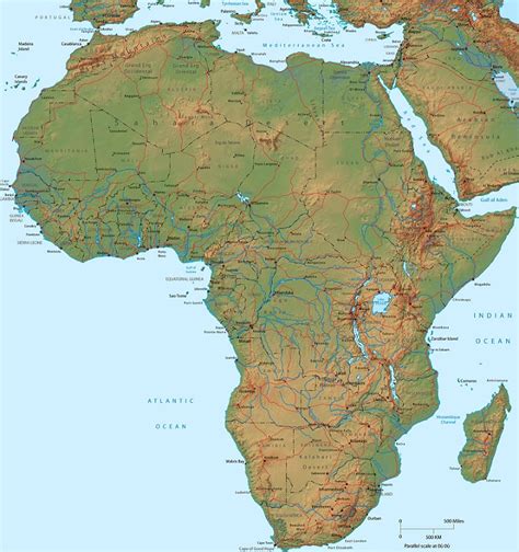 Map of Africa Physical Picture