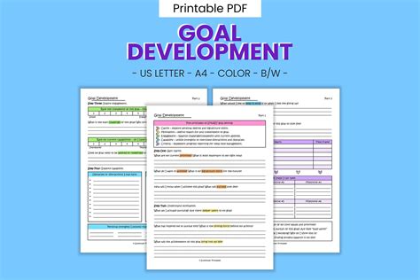 Goal Development Printable Worksheets 2024 Resolution Setting, Vision ...