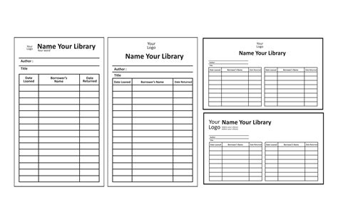 Library Checkout Card Template Printable