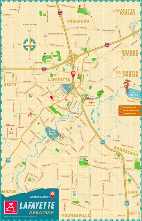 Printable Map Of Lafayette LA