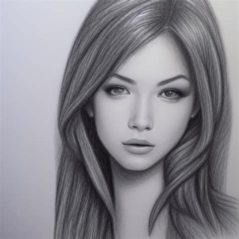 Beautiful Girl Realistic Drawing · Creative Fabrica