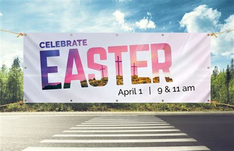 Easter At Calvary - 3x8 Banner | Outreach | Outdoor banners, Church ...