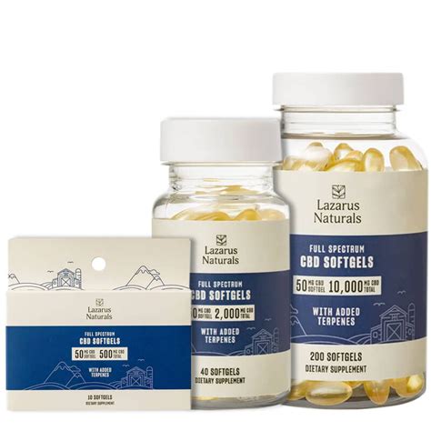 Full Spectrum CBD Capsules with Added Terpenes - Lazarus Naturals