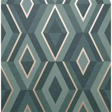 FD42609 - Shard Turquoise Geometric Wallpaper - by Fine Decor