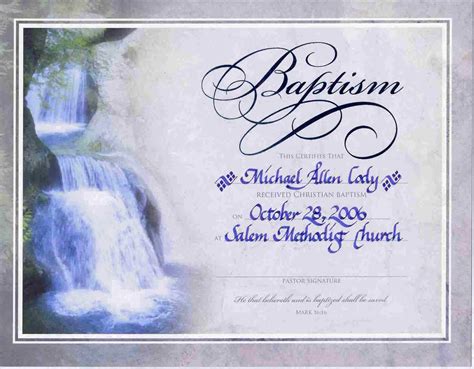 Water Baptism Certificate Templateencephaloscom intended for Baptism ...