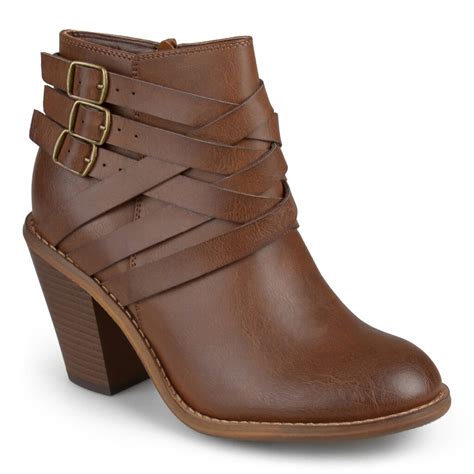 Brinley Co. - Journee Collection Strap Women's Ankle Boots Brown ...