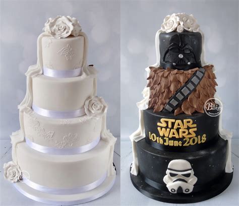 Star Wars wedding cake - secret reveal | Star wars wedding cake, Star ...