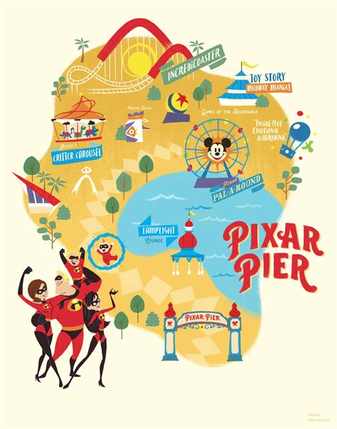 Disney Parks Map - Pixar Pier on Behance