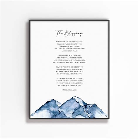 The Blessing Song Kari Jobe Lyrics Wall Art Print Elevation - Etsy