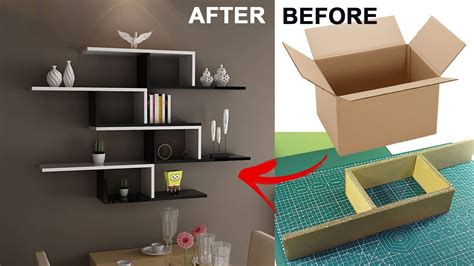 DIY wall shelf decor | Cardboard wall shelf decorating ideas - YouTube