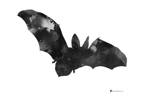 Bat silhouette art print watercolor painting Painting by Joanna Szmerdt ...