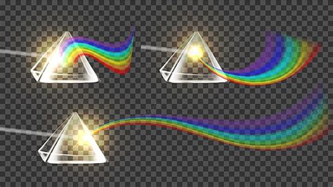 Prism And Spectrum Rainbow Collection Set Vector Background, 3d ...