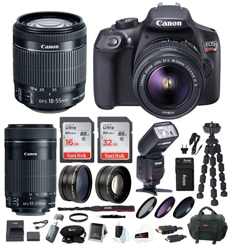 Canon EOS Rebel T6 DSLR Camera w/ EF-S 18-55mm and 55-250mm Lenses ...