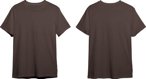 Brown men's classic t-shirt front and back 23370438 PNG