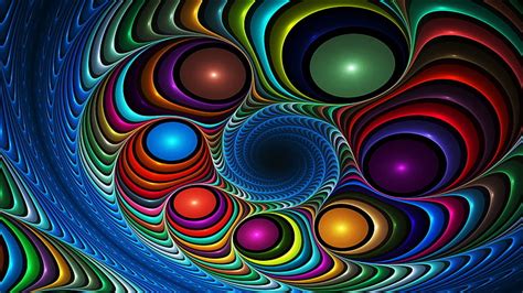 HD wallpaper: multicolor, colorful, digital art, fractal art, circle ...