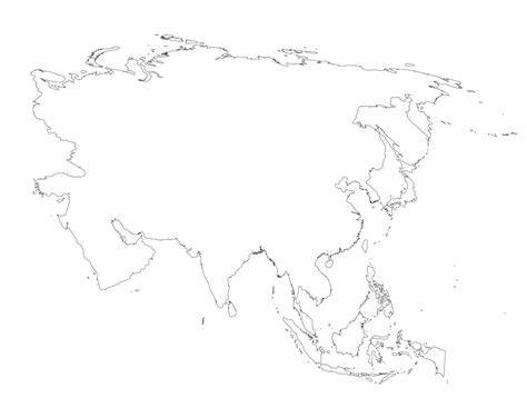 Blank Map of Asia Printable