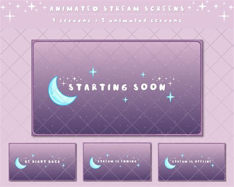 Animated Twitch Screens, Starting Soon, Stream is Ending, Be Right Back ...